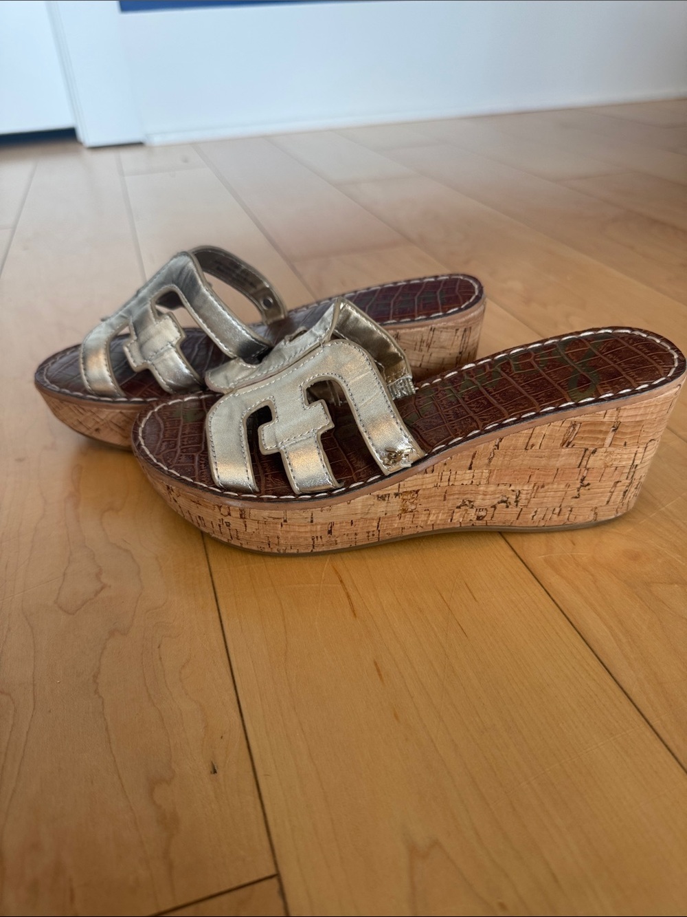 Sam Edelman Gold Wedges